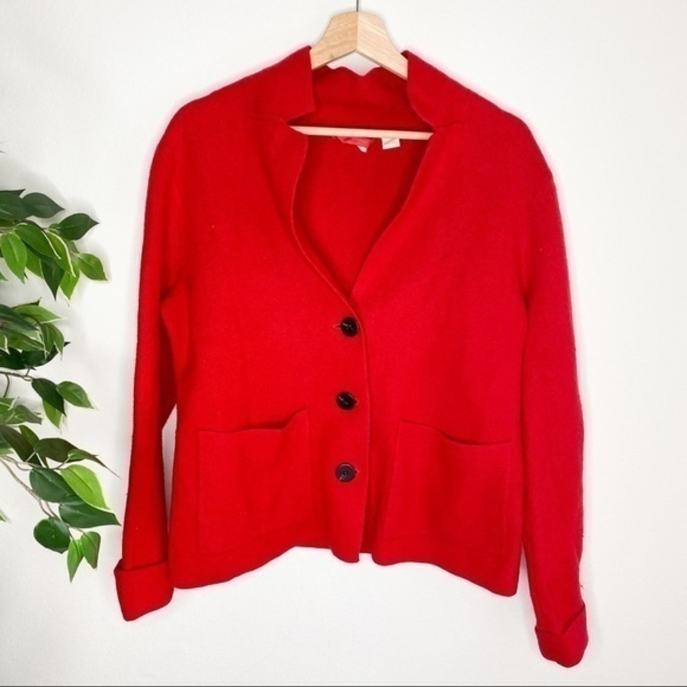 Anthropologie Moth red felt jacket blazer